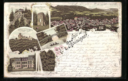 Lithographie Meiningen, Schloss Landsberg, Bielstein Mit Aussichthütte, Donops-Ruine  - Meiningen