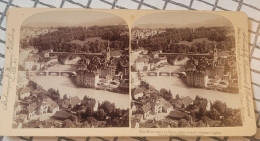 La Rivière Aare à Berne, La Capitale Recherchée De La Suisse. Underwood Stéréo - Stereoscopi