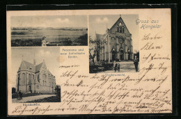 AK Hangelar, Panorama Und Neue Katholische Kirche, Vorderansicht, Rückansicht  - Autres & Non Classés