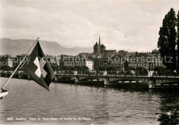 12649081 Geneve GE Pont Du Mont Blanc Et Tours De St Pierre Geneve - Sonstige & Ohne Zuordnung