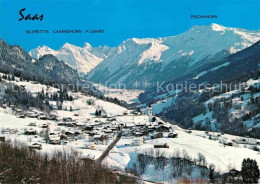 12647751 Saas Praettigau Winterpanorama Gegen Silvrettagruppe Und Pischahorn Saa - Sonstige & Ohne Zuordnung