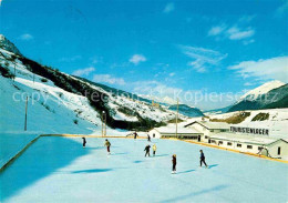 12647712 Savognin An Der Julierstrasse Eisplatz Mit Touristenlager Alpenpanorama - Altri & Non Classificati