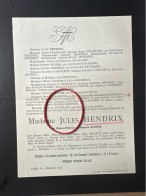 Madame Jules Hendrix Nee Duhem Marie Clemence Rosal *1861 Tournai +1905 Ixelles Francart Sadoine Jottrand Souheur Wahis - Obituary Notices