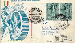 Fdc AICFDC/Italia: ISTRUZIONE TECNICA PROFESSIONALE 1955; Raccomandata; AF_Trieste - FDC