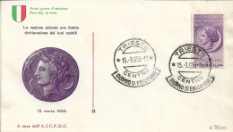 Fdc AICFDC/Italia: DICHIARAZIONE DEI REDDITI 1955; No Viaggiata; AF_Trieste - FDC