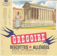 BUVARD & BLOTTER - Biscottes Grégoire - La Maison Carrée De Nimes (Gard) - Autres & Non Classés