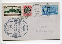 TWA Roma/Washington Del 4.4.46 - Cartoncino Ripiegato Con Bandiere - Unused Stamps