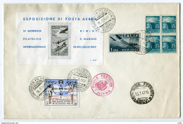 1947 Esposiz. Posta Aerea - Il Foglietto Ricordo + Erinnofilo Riunione - Correo Aéreo