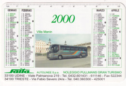 Calendarietto - SAITA - Autolinee  - Udine - Trieste - Anno 2000 - Tamaño Pequeño : 1991-00