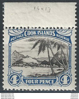 1932 Cook Islands 4p Port Of Avarua D. 14x13 MNH SG N. 103b - Otros & Sin Clasificación