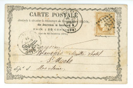 CARTE PRECURSEUR Envoyé Au Maître Hôtel BLANCARD à SAINT MALO 35 De MAURICE & PICARD à AMIENS 80 Année 1874 - 1849-1876: Classic Period