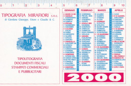 Calendarietto - Tipografia Mirafiori - Torino  - Anno 2000 - Tamaño Pequeño : 1991-00