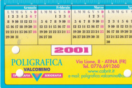 Calendarietto - Tipografia Valcomino - Atina - Frosinone - Anno 2001 - Tamaño Pequeño : 2001-...