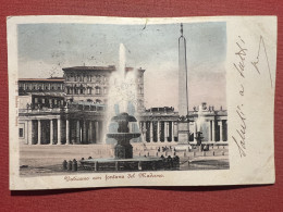 Cartolina - Vaticano Con Fontana Del Maderno - 1901 - Unclassified