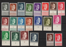 Adolf Hitler  MiNr. 781-798 ** + 826-827 ** Unterrand   (0385) - Ungebraucht