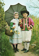 Enfant Fille Fillette Kinder Garcon Parapluie Ombrello Regenschirm Chapeau Robe Folklore Breton N°226 - Otros & Sin Clasificación