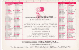 Calendarietto - Tipolitografia Pescarmona - Torino - Anno 2000 - Tamaño Pequeño : 1991-00