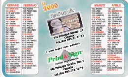 Calendarietto - Tipolitografia Sgro - Catania - Anno 2000 - Small : 1991-00