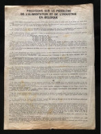 Tract Presse Clandestine Résistance Belge WWII WW2 'Precisions Sur Le Probleme De L'alimentation...' 2 Pages On 1 Sheet - Documents