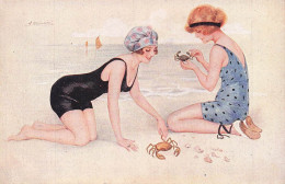 SUZANNE  MEUNIER LES PARISIENNES A LA MER   FEMMES MAILLOTS DE BAIN SERIE 74 N°5 - Meunier, S.