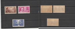 1940 N°462 à 464 Pour Les Chomeurs Intellectuels Neufs * - Unused Stamps