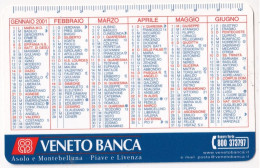 Calendarietto - Veneto Banca - Anno 2001 - Formato Piccolo : 2001-...