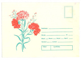 IP 92 - 82a FLOWERS, Carnations, Romania - Stationery - Unused - 1992 - Enteros Postales