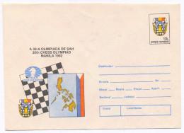 IP 92 - 95 CHESS, Philippines 30th Olimpiad, Romania - Stationery - Unused - 1992 - Interi Postali