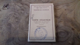 236/ CARTE D ELECTEUR 1946 MAIRIE DE VITRE ISLE ET VILAINE - Tessere Associative