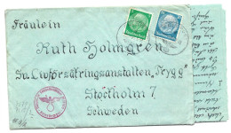 Feldpost Kriegsmarine Führerboot F6 Königin Luise Schweden Zensur 1941 - Feldpost World War II