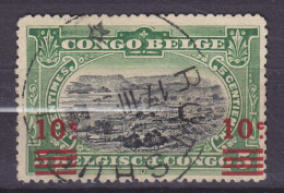 Belgian Congo 1921 Mi. 47, 10c. Auf 5c. Hafen Von Matadi Overprinted Aufdruck Inverted RUTSCURU 1922 Cancel (2 Scans) - Usados