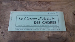 236/ LE CARNET D ACHATS DES CADRES  ANCIEN COMPLET JALMAIS SERVIS ??? - Zonder Classificatie