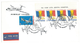 COV 67 - 273 AIRPLANE, Romania - Cover - Used - 1990 - Covers & Documents