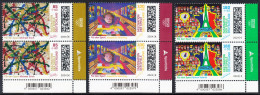 !a! GERMANY 2024 Mi. 3825-3827 MNH SET Of 3 Vert.PAIRS From Lower Right Corners - Olympic Games 2024, Paris - Ongebruikt