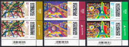!a! GERMANY 2024 Mi. 3825-3827 MNH SET Of 3 Vert.PAIRS From Lower Right Corners - Olympic Games 2024, Paris - Ungebraucht