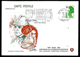 CENTENAIRE F.N SAPEURS POMPIERS FRANCAIS - REIMS - ENTIER POSTAL  - Bombero