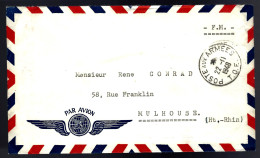 POSTE AUX ARMÉES - 1948 - T.O.E - PAR AVION - POUR MULHOUDE - Military Postmarks From 1900 (out Of Wars Periods)