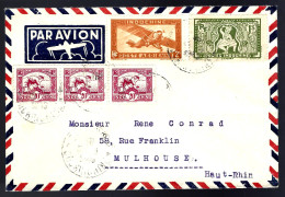 LETTRE D'INDOCHINE - PAR AVION - POUR MULHOUSE - Storia Postale