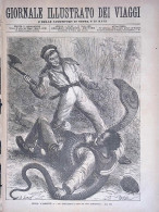 Giornale Illustrato Dei Viaggi 20 Maggio 1880 Serpenti Caccia Alla Tigre Danubio - Voor 1900