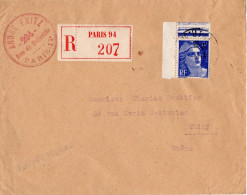 720 GANDON En Coin De Feuille Sur Recommandé - 1921-1960: Période Moderne