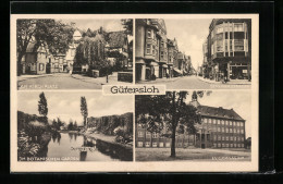 AK Gütersloh, Strasse Am Kirchplatz, Berlinerstrasse, EV. Gymnasium  - Guetersloh