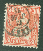  Suisse Yvert 38 Ou Zum 33 Ob TB Obli Bern 1866 - Used Stamps