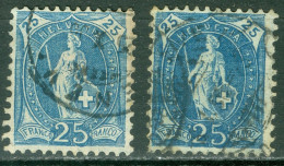 Suisse Zum 87 A Ob TB Par 2 Nuances De Couleurs - Used Stamps