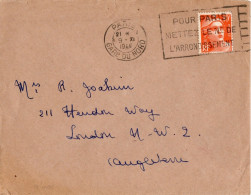 722 GANDON Seule Sur Lettre  Pour LONDRES - 1921-1960: Période Moderne