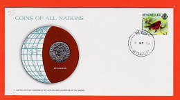 30441 / ⭐ SEYCHELLES 50 Cents 1977 Victoria COINS NATIONS Limited Edition Enveloppe Numismatique Numisletter Numiscover - Seychelles