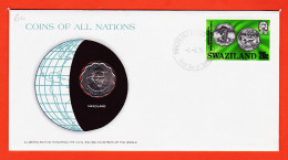 30436 / ⭐ SWAZILAND 20 Cents 1975 Eswatini COINS NATIONS Limited Edition Enveloppe Numismatique Numisletter Numiscover - Swaziland