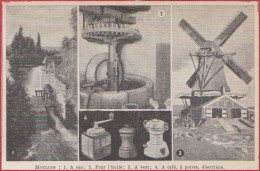 Moulins. Moulin à Eau, à Vent, à Huile, De Cuisine. Larousse 1948. - Historical Documents