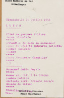 30137 / Curiosité HILTERFINGEN KT Berne Hotel BELLEVUE Au Lac Menu Dimanche 25 Juillet 1954 - Grand Vin STRUB Sportsman - Andere & Zonder Classificatie