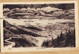 30220 / LAC LEMAN Panorama Villes Et Pics Des Alpes 1936 à Marius BOUSQUET Avenue Des Minimes Toulouse-LEVY 2068 - Autres & Non Classés