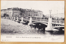 30230 / Peu Commun Edition LIPS G.L.M 4 GENEVE Pont MONT-BLANC Et Les MOUETTES 1905 à RIPAUX Rue Ancien Palais Montargis - Otros & Sin Clasificación
